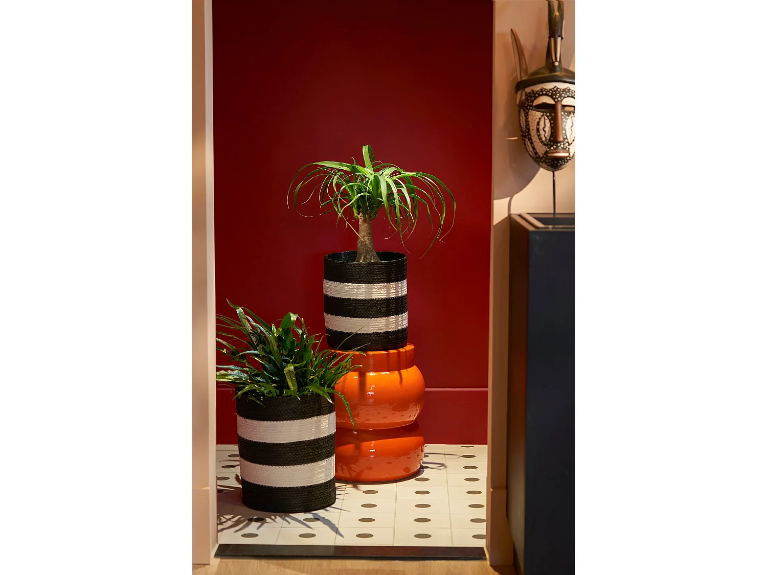 Table d'appoint en céramique - 40 x Ø35 - Orange - VENDI