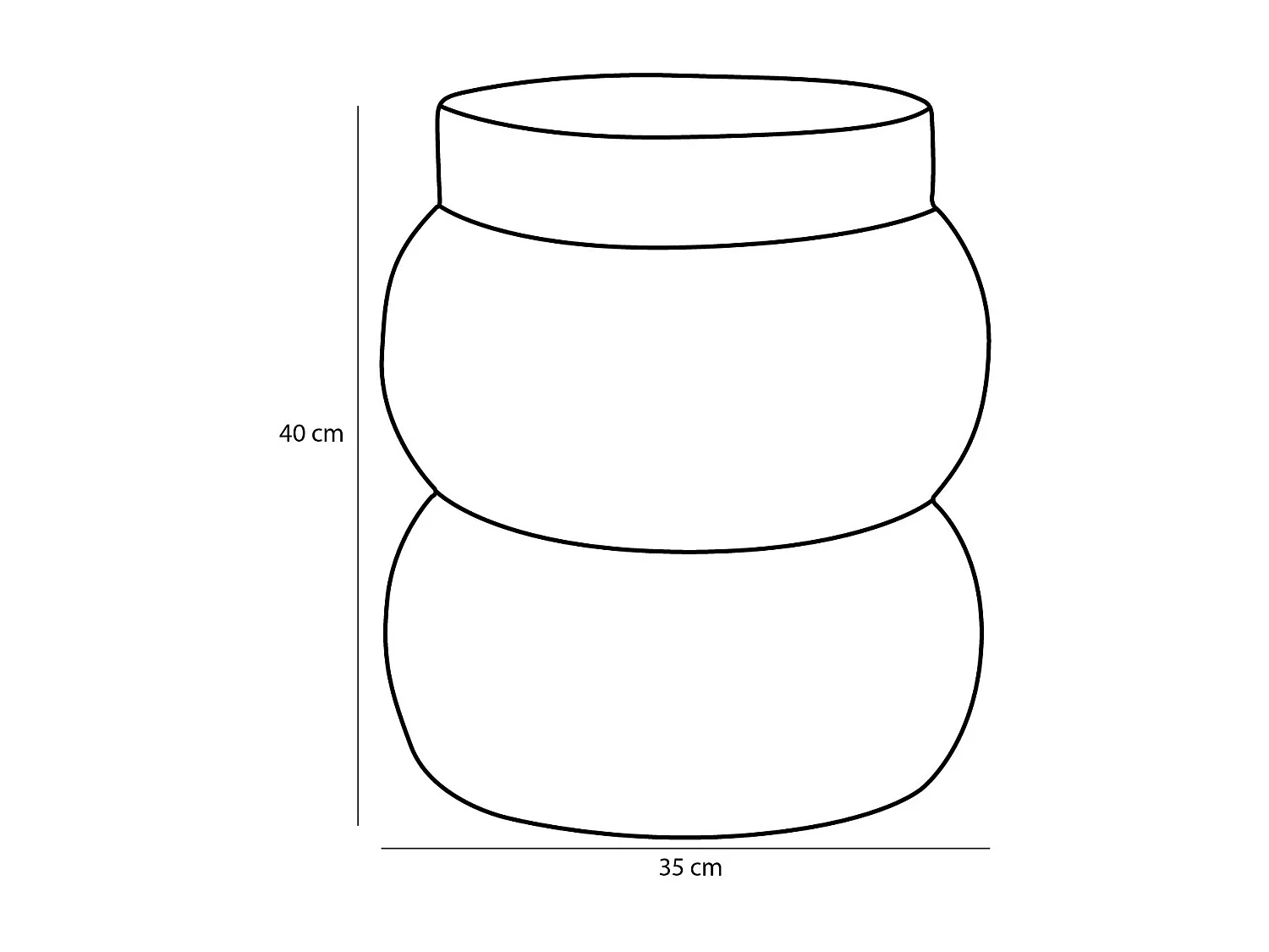Table d'appoint en céramique - 40 x Ø35 - Orange - VENDI