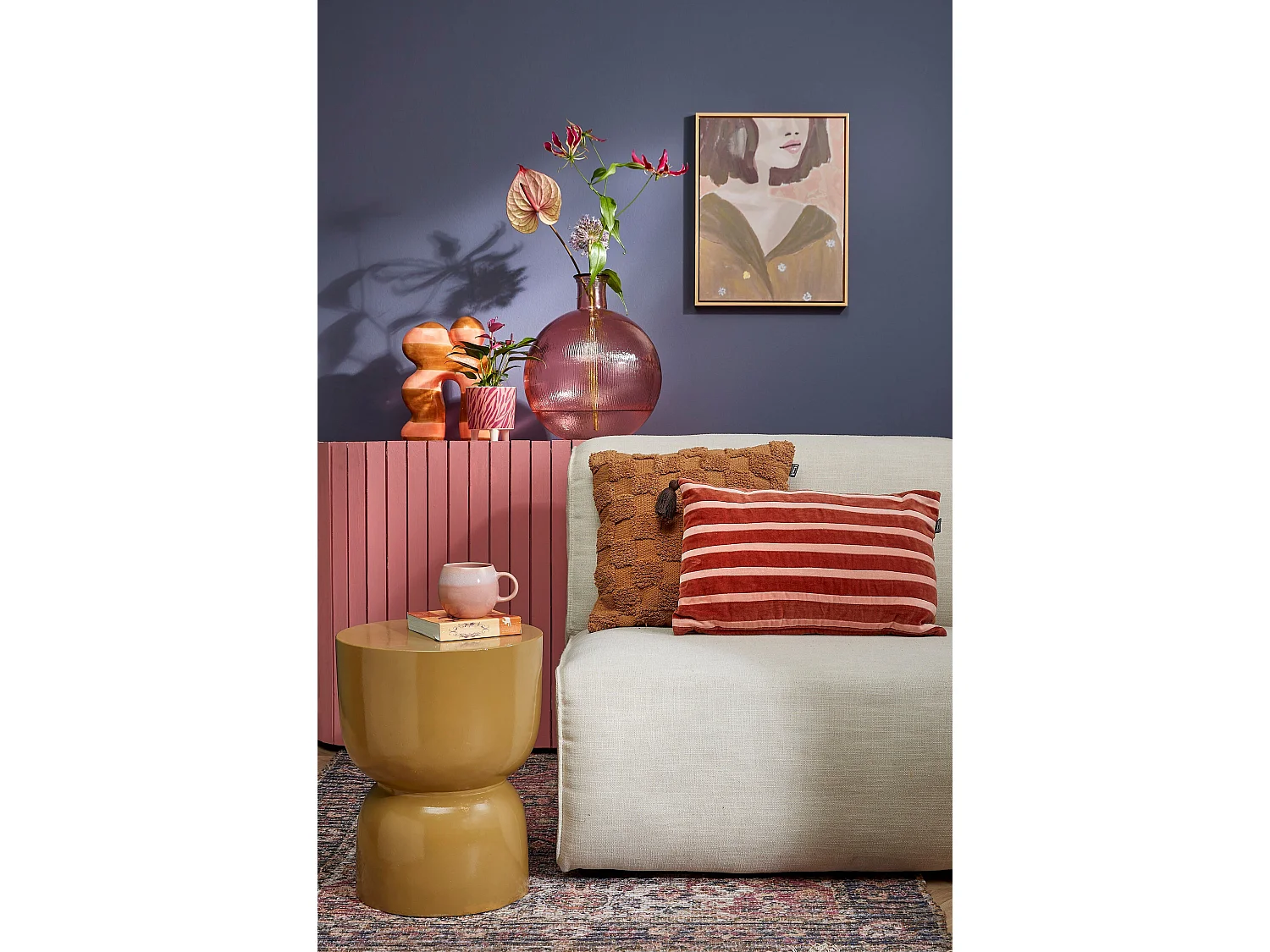 Table d'appoint en céramique - 45 x 35 - Jaune - STAGE