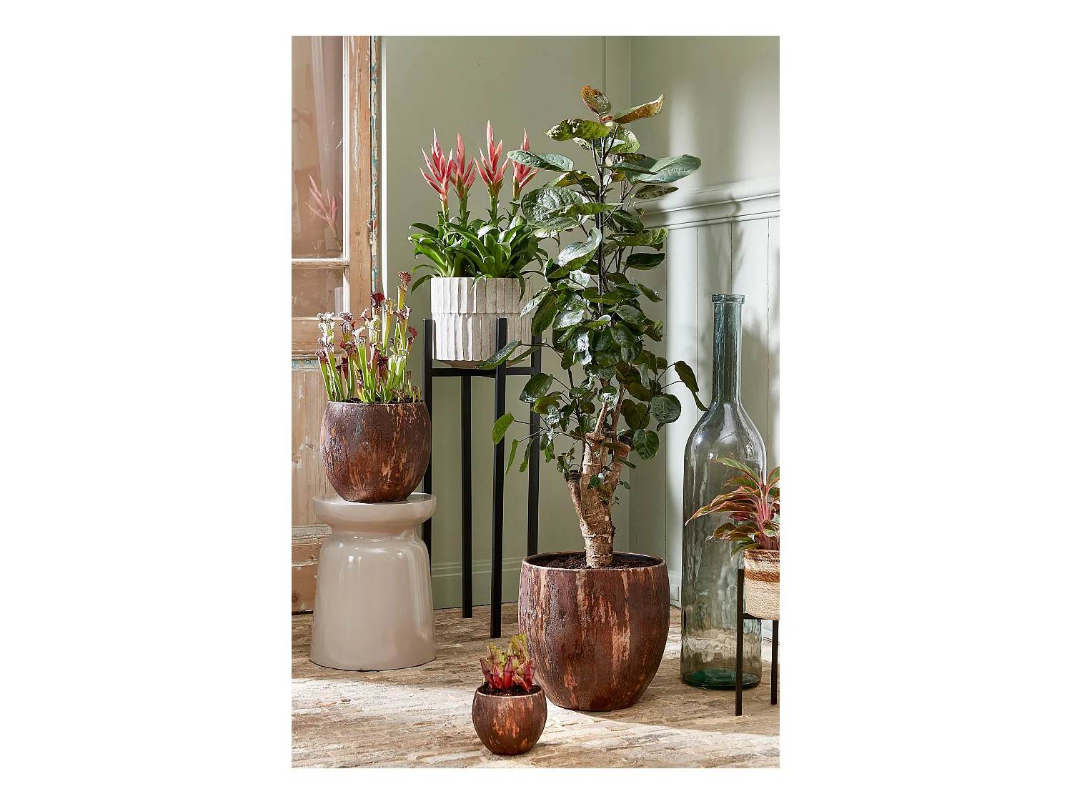 Table d'appoint en céramique - 45 x 35 - Beige - STAGE