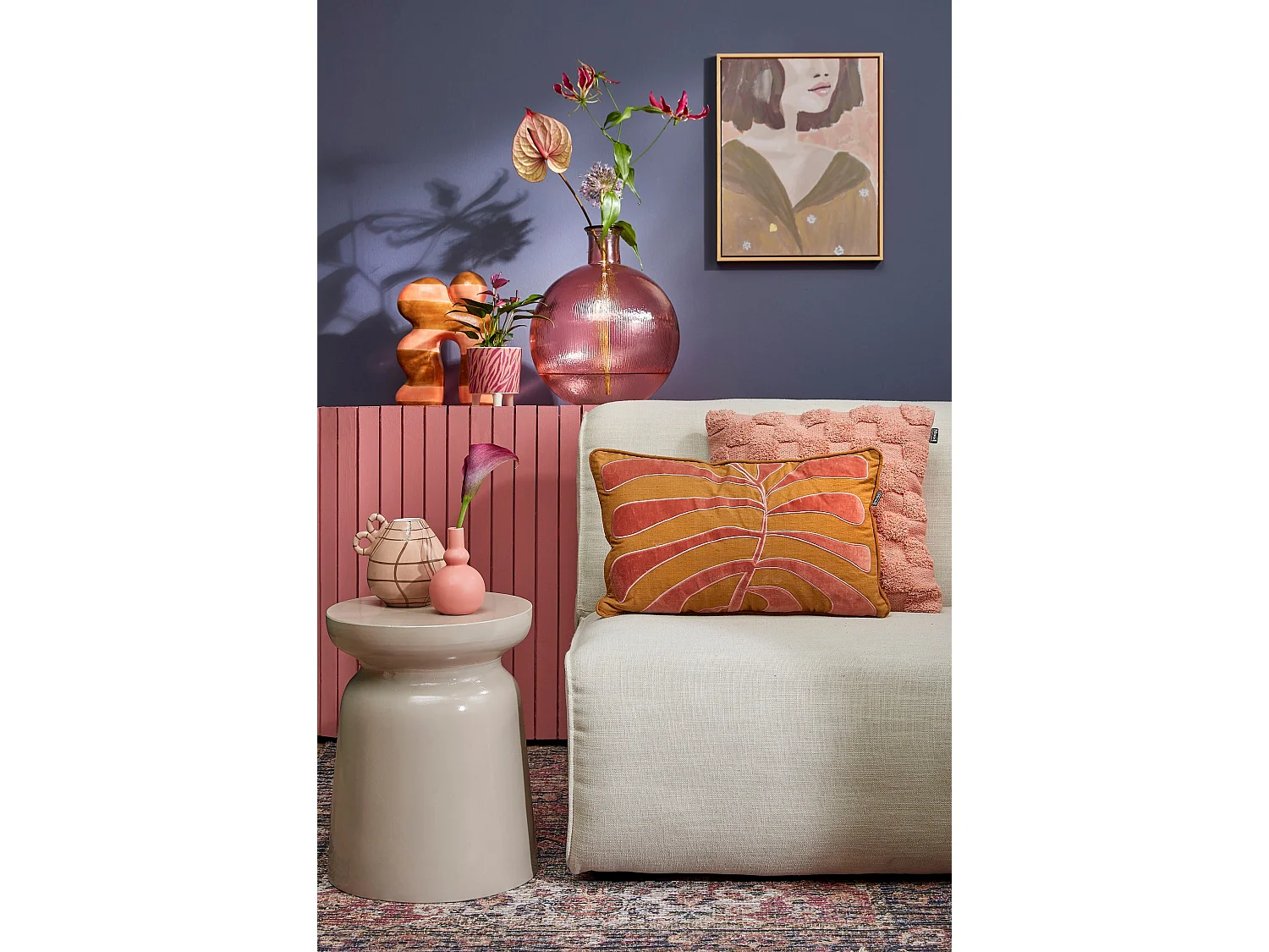 Table d'appoint en céramique - 45 x 35 - Beige - STAGE