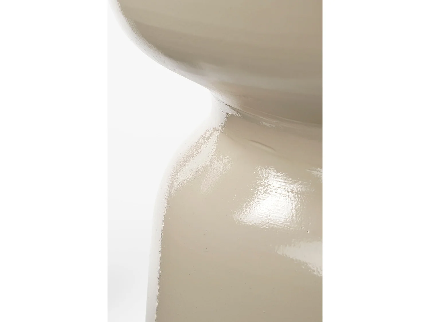 Table d'appoint en céramique - 45 x 35 - Beige - STAGE