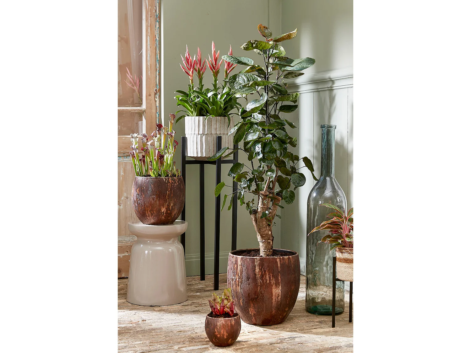 Table d'appoint en céramique - 45 x 35 - Beige - STAGE