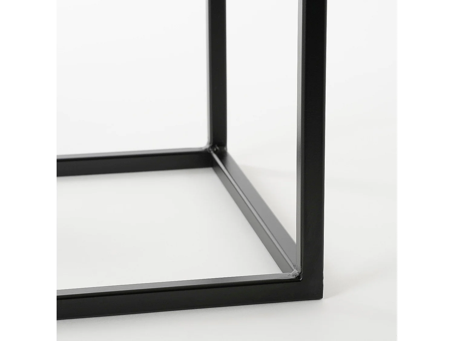 Beistelltisch-Set aus Eisen - 25 x 25 x 60 / 30 x 30 x 70 - Schwarz - GOA