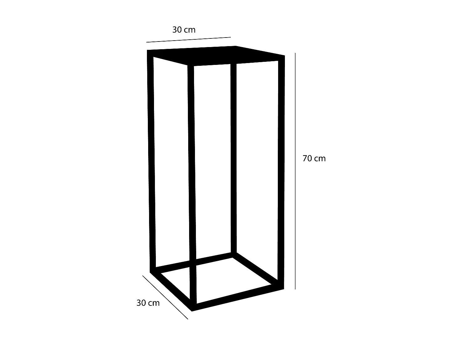 Beistelltisch-Set aus Eisen - 25 x 25 x 60 / 30 x 30 x 70 - Schwarz - GOA