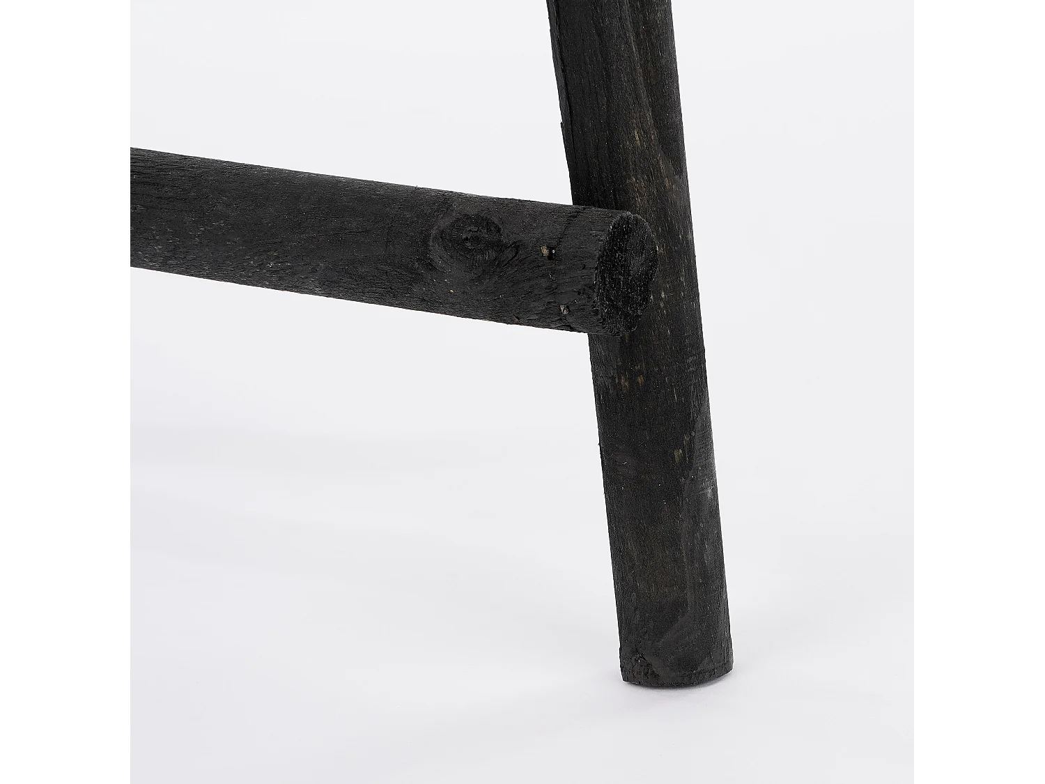 Decoratieve ladder van populier hout - 29 x 49 x 119 - Zwart -