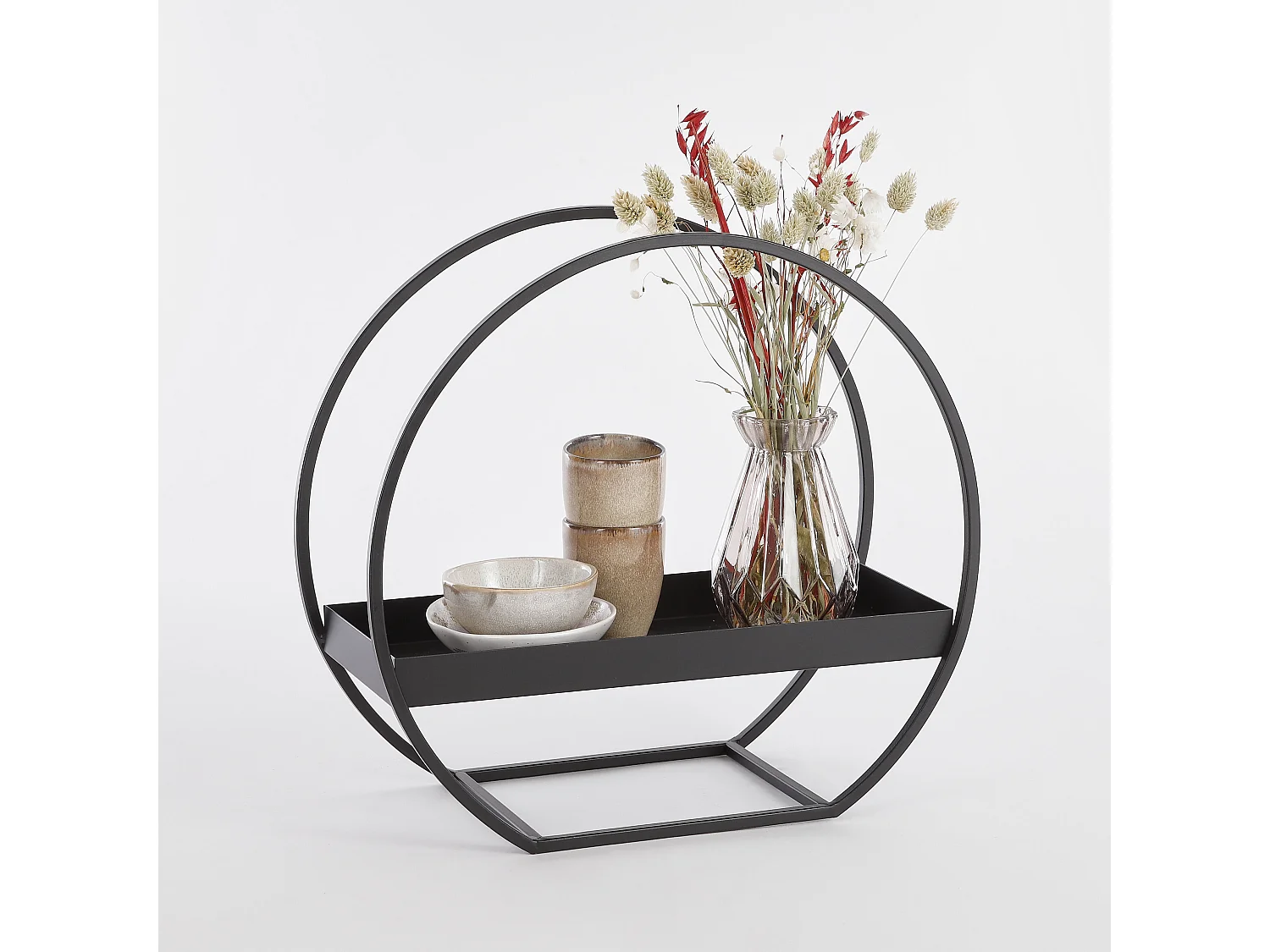 Support de décoration en métal - 40 x 17 x 38 - Noir -