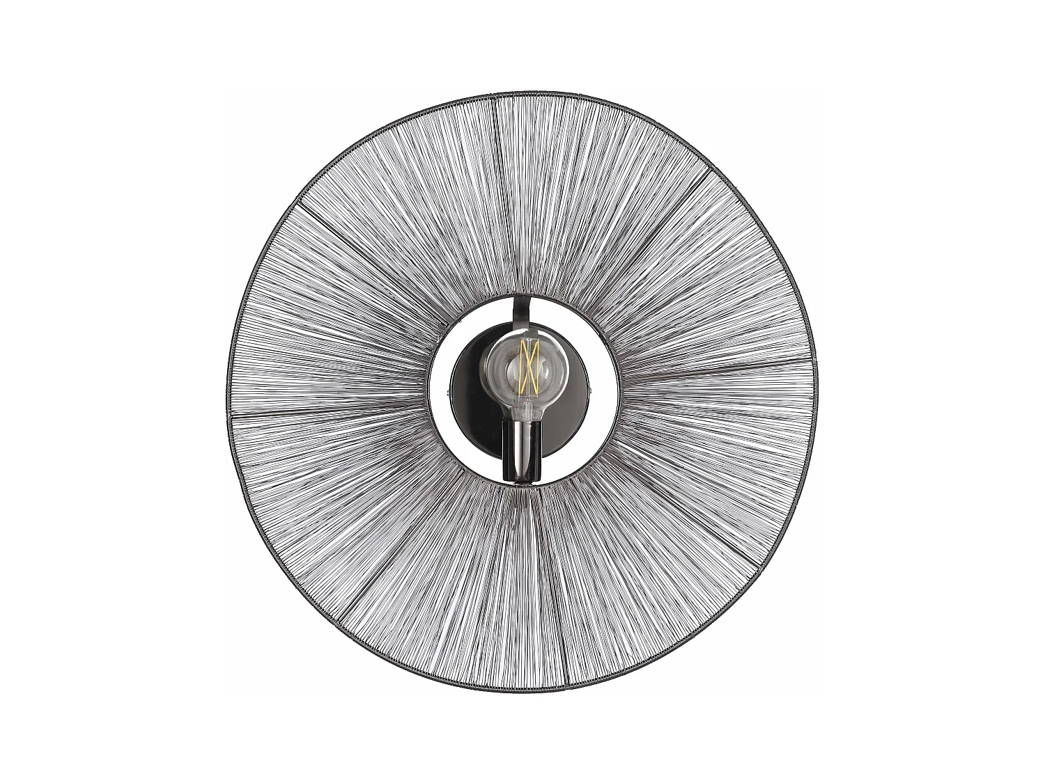 Wandlamp van ijzer - ⌀60 x 18 - Zwart - BODIL