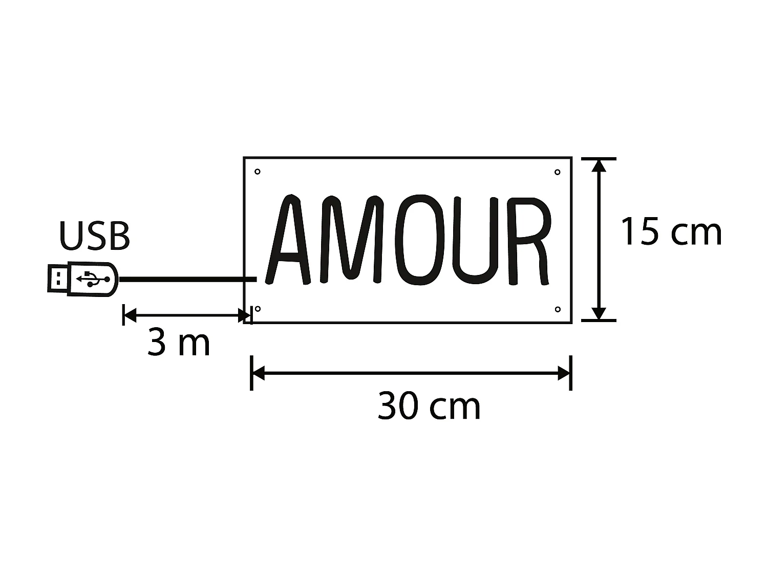 Neons en acrylique - 30 x 15 - Blanc -