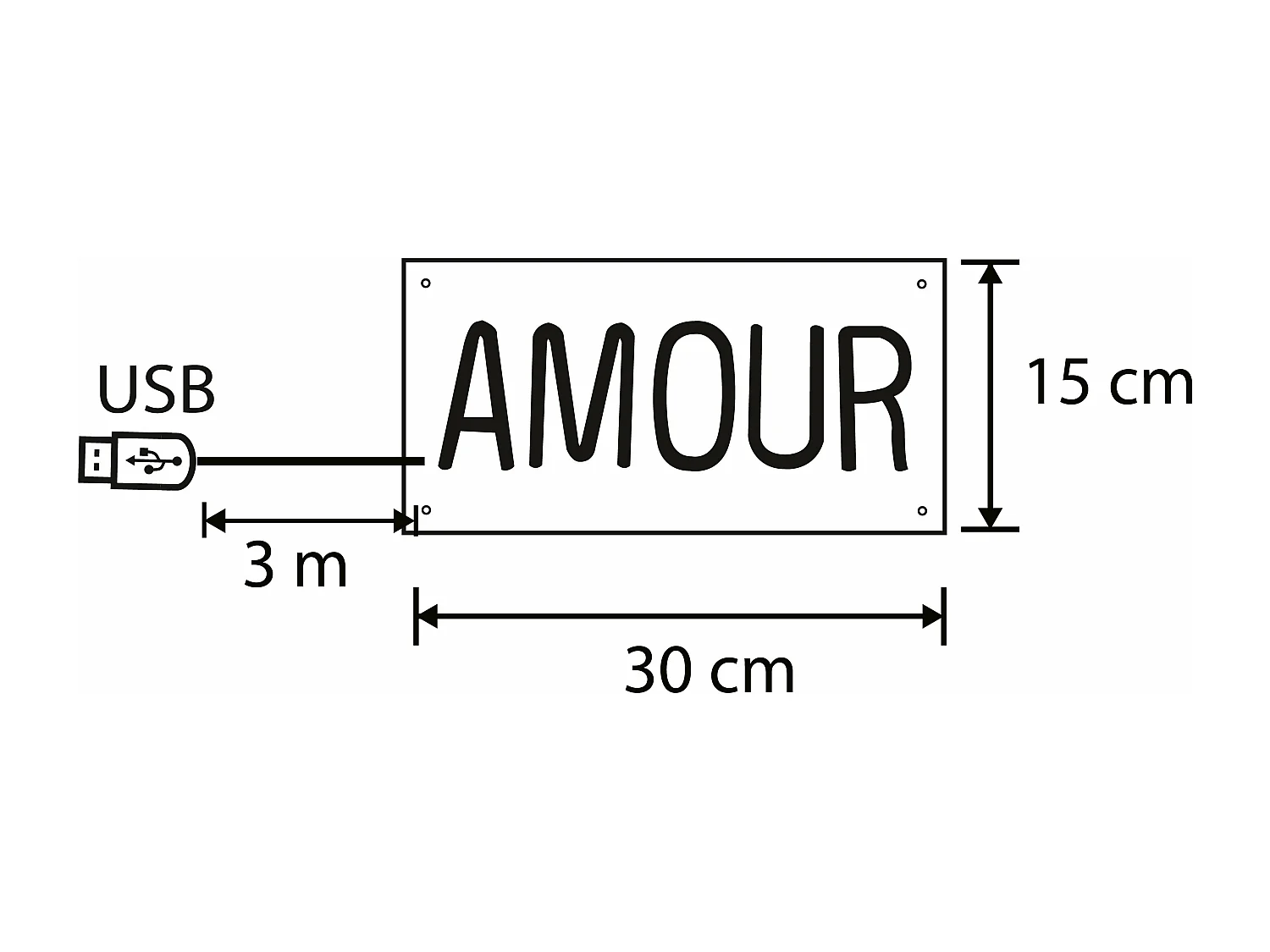 Neons en acrylique - 30 x 15 - Blanc -