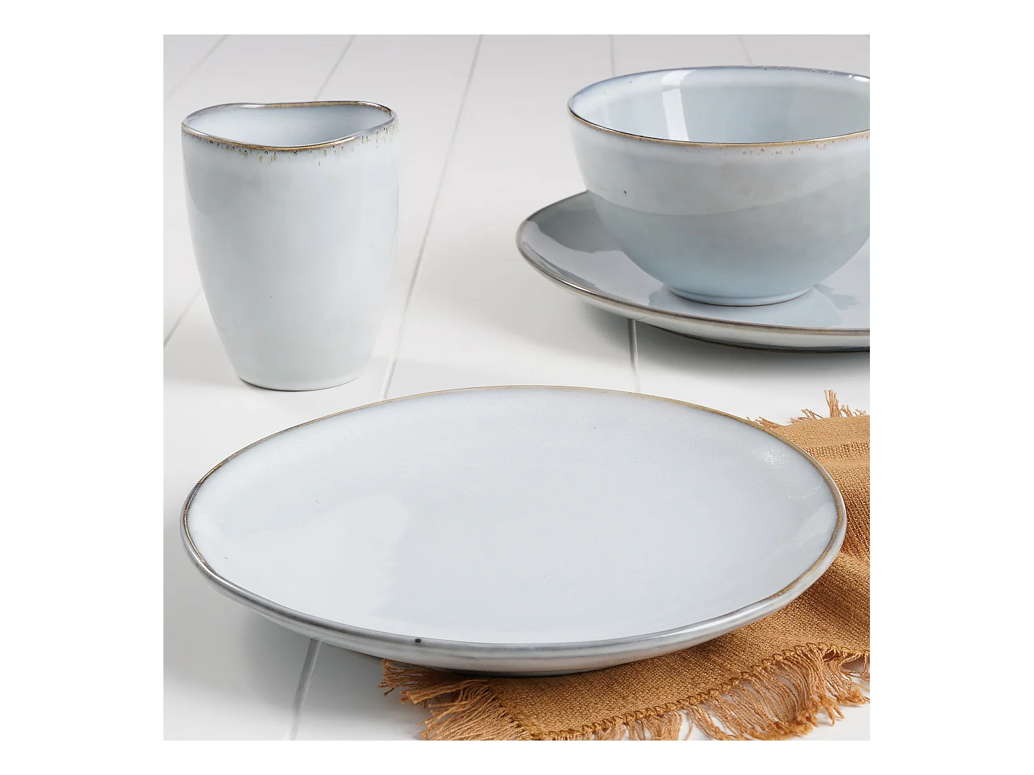 Servies set van keramiek - Ø26 / Ø20,5 / Ø15 x 8 / Ø8 x 10,5 - Grijs - TABO