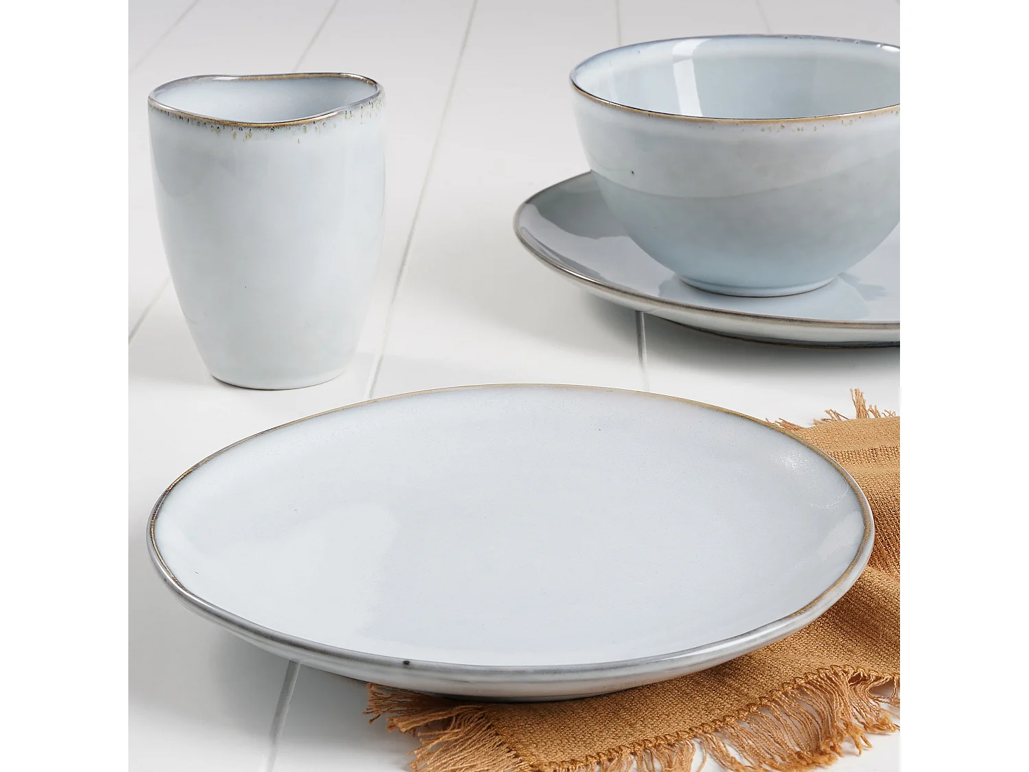 Servies set van keramiek - Ø26 / Ø20,5 / Ø15 x 8 / Ø8 x 10,5 - Grijs - TABO