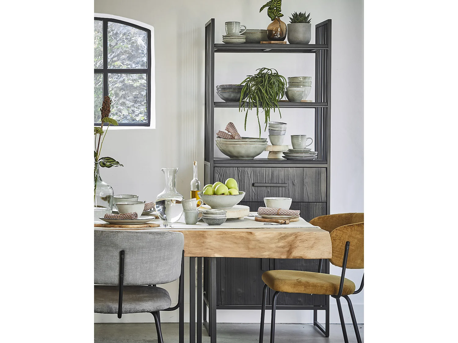 Servies set van keramiek - Ø26 / Ø20,5 / Ø15 x 8 / Ø8 x 10,5 - Grijs - TABO