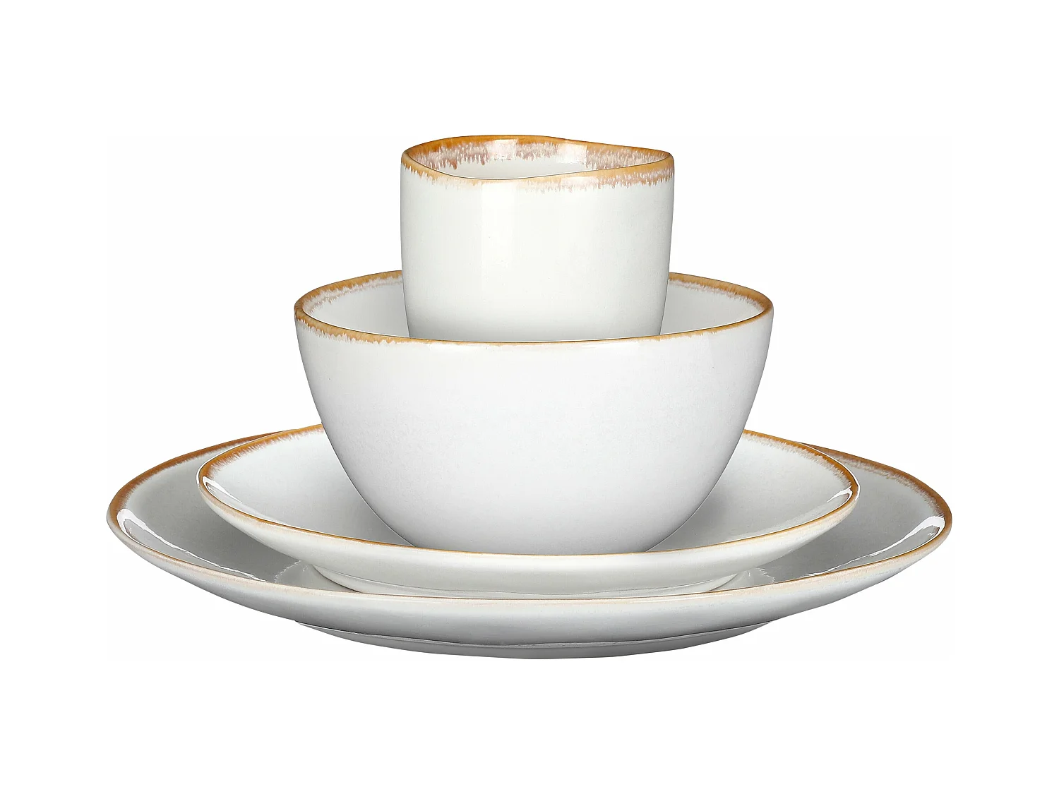 Service complet en céramique - Ø26 / Ø20,5 / Ø15 x 8 / Ø8 x 10,5 - Blanc - TABO
