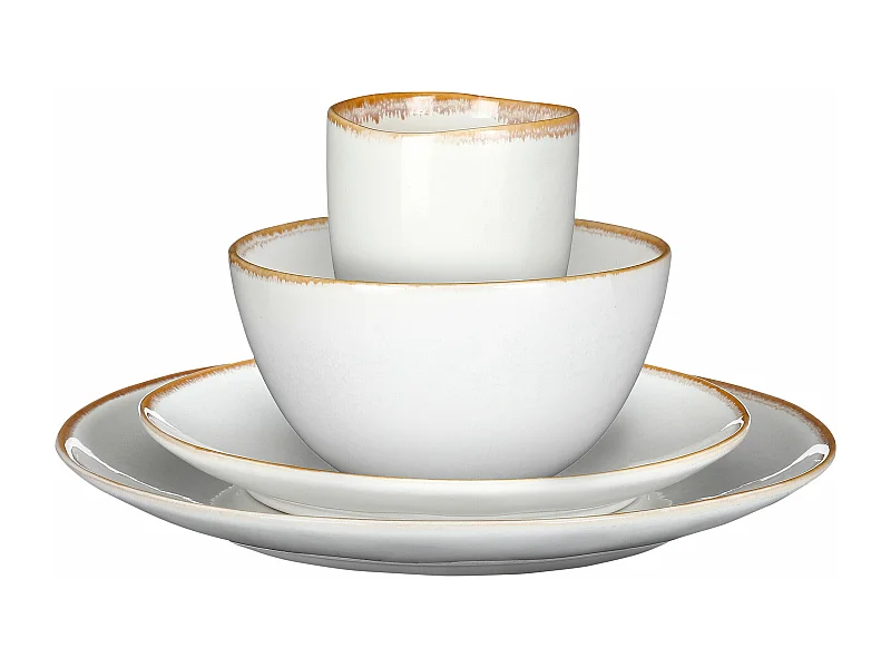 Service complet en céramique - Ø26 / Ø20,5 / Ø15 x 8 / Ø8 x 10,5 - Blanc - TABO