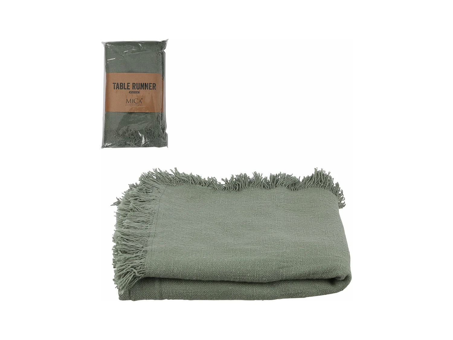 Camino de mesa de Algodón - 180 x 45 - Verde - XAVIE