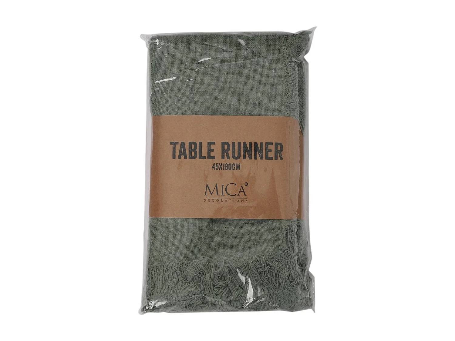 Chemin de table en coton - 180 x 45 - Vert - XAVIE