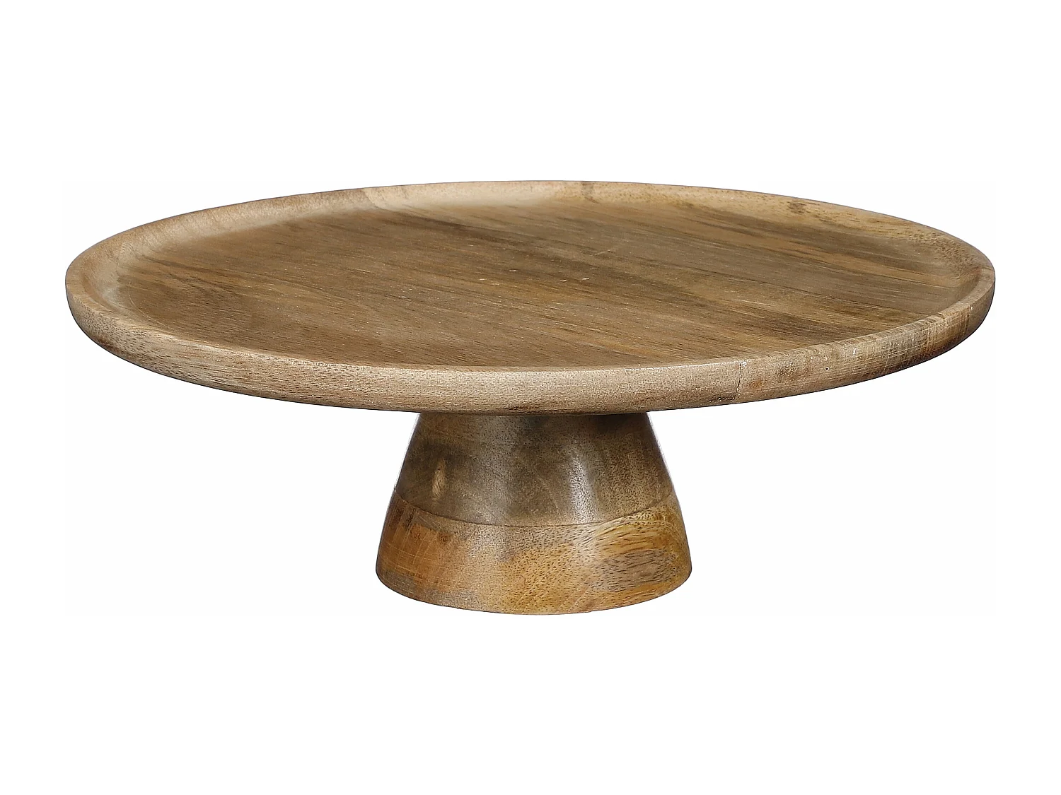 Présentoir à Gâteaux en bois de manguier - Ø30 x 10 - Marron clair - TALLO