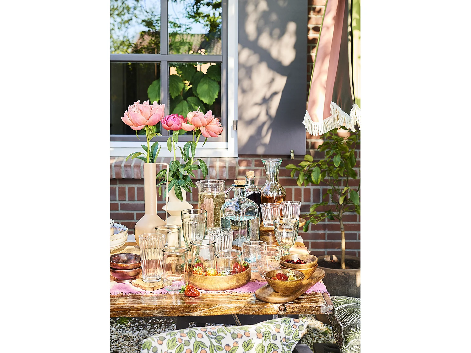 Présentoir à Gâteaux en bois de manguier - Ø30 x 10 - Marron clair - TALLO