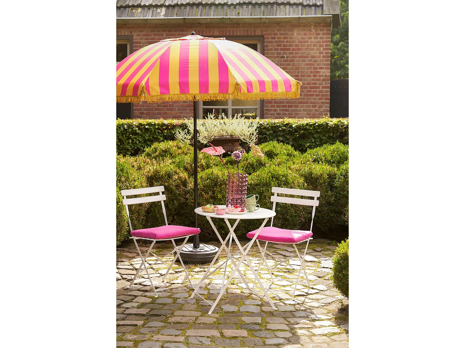Parasol en polyester et métal - 238 x Ø220 - Jaune - OSBORN