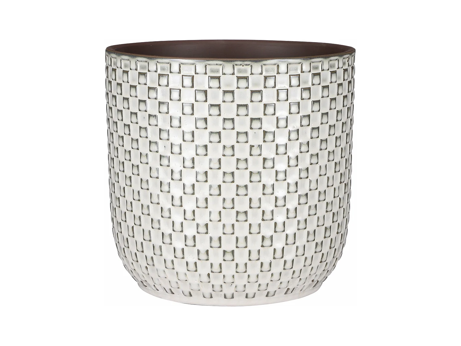 Pot de fleurs d'interieur  en céramique - Ø21,5 x 20,5 - Blanc - DAAN
