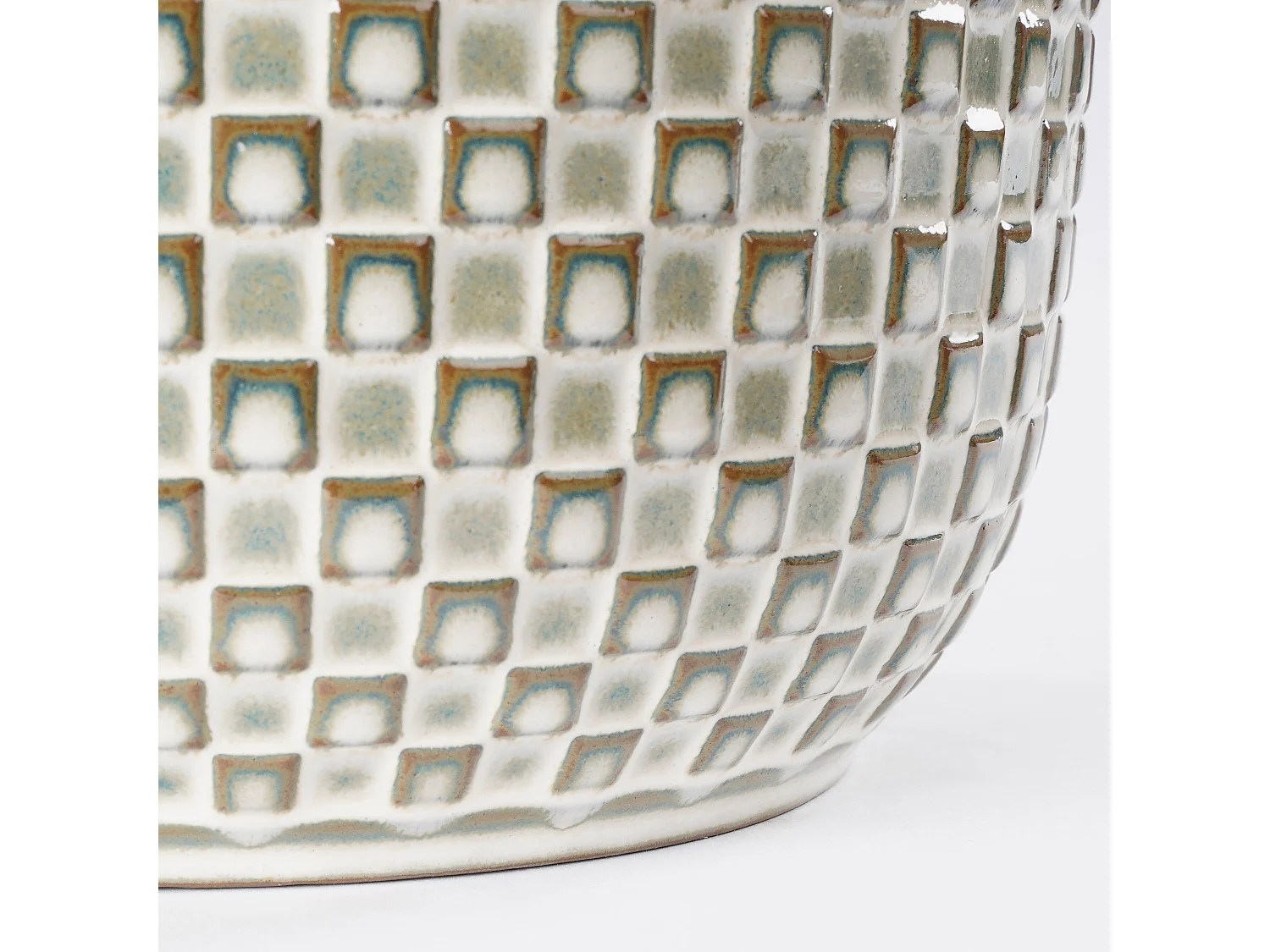 Pot de fleurs d'interieur  en céramique - Ø21,5 x 20,5 - Blanc - DAAN