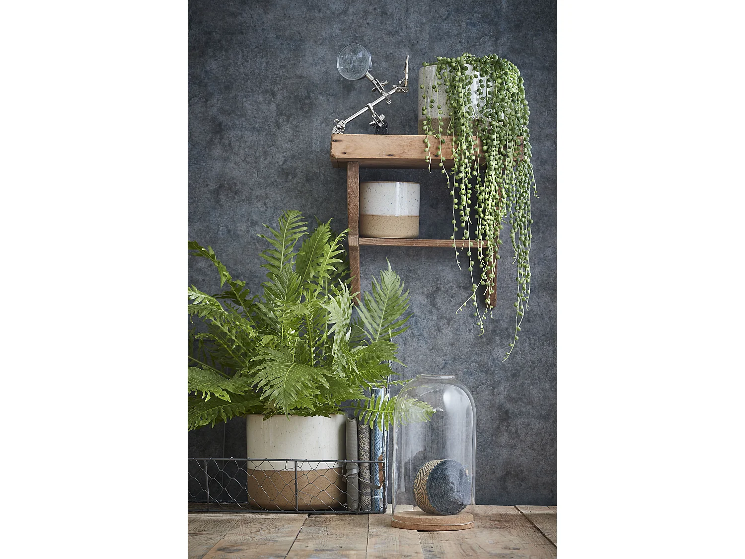 Pot de fleurs d'interieur  en céramique - Ø20,5 x 18 - Blanc - LAGO