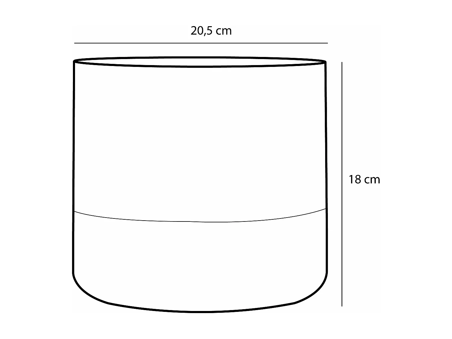 Pot de fleurs d'interieur  en céramique - Ø20,5 x 18 - Blanc - LAGO