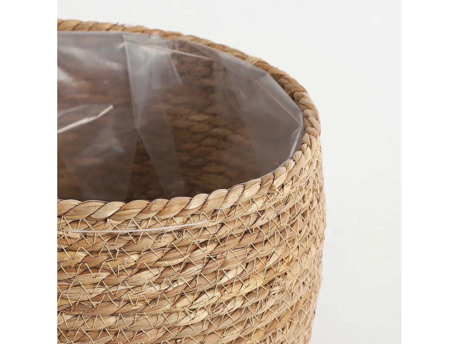 Plantenmand van zeegras en plastic - Ø26 x 24 - Lichtbruin - JORCK