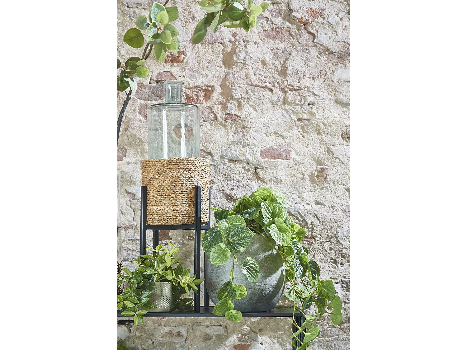 Plantenstandaard van ijzer - 20,5 x 20,5 x 35 - Zwart - ASCOT