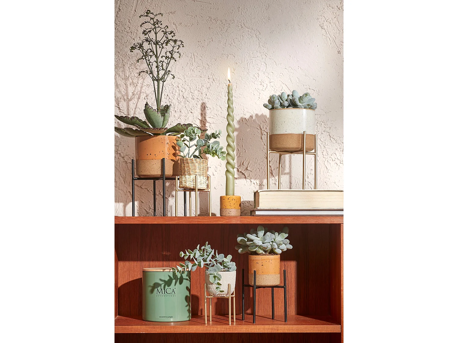 Plantenstandaard van ijzer - 20,5 x 20,5 x 35 - Zwart - ASCOT