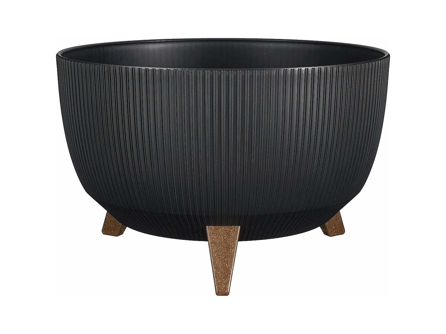 Pot de fleurs d'interieur  en plastique recyclé - 20.5 x Ø40 - Noir - DOPPIO