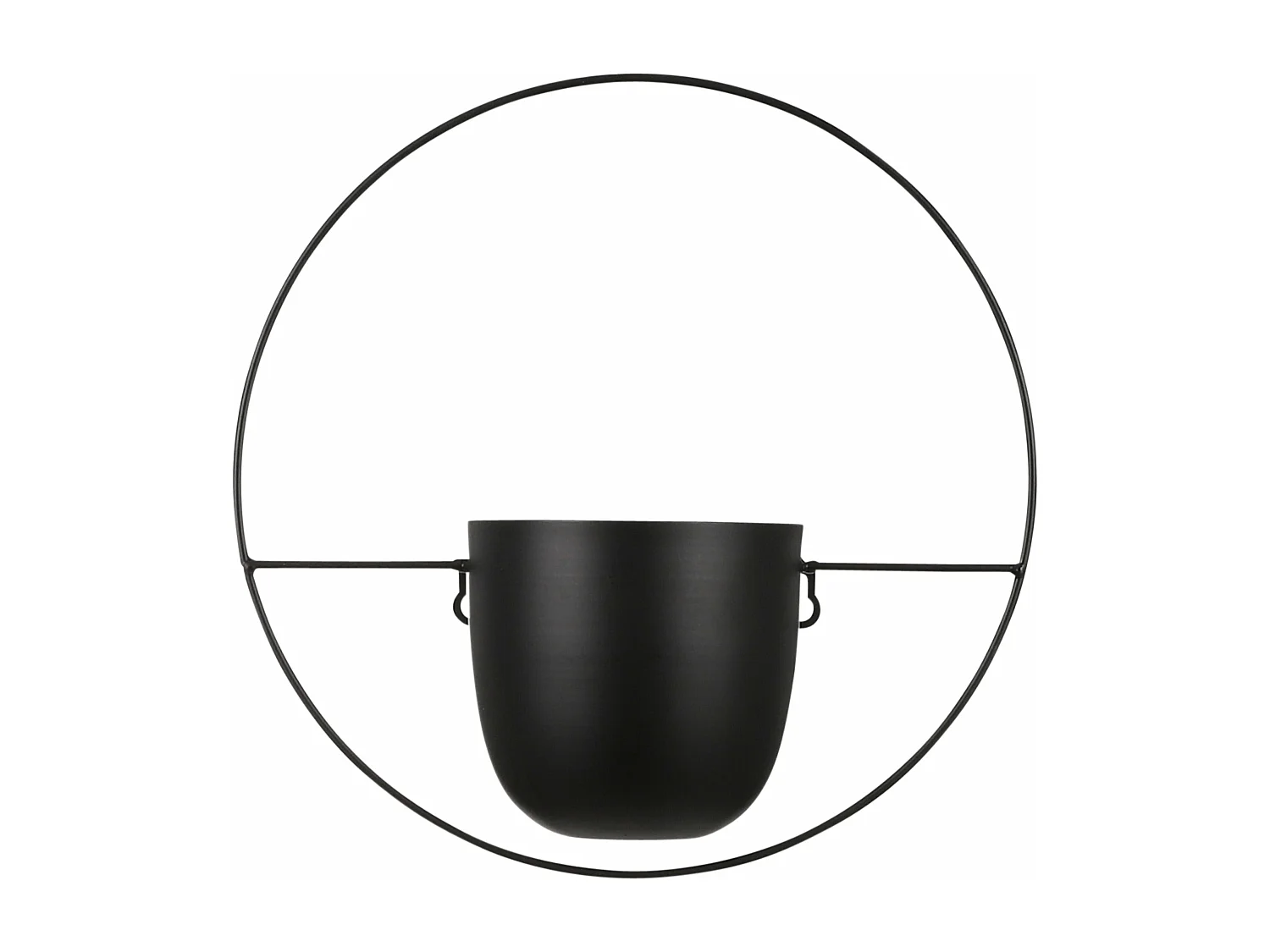 Bloempot binnen wandhanger van ijzer - 34 x 14 x 34 - Zwart - DEXTER