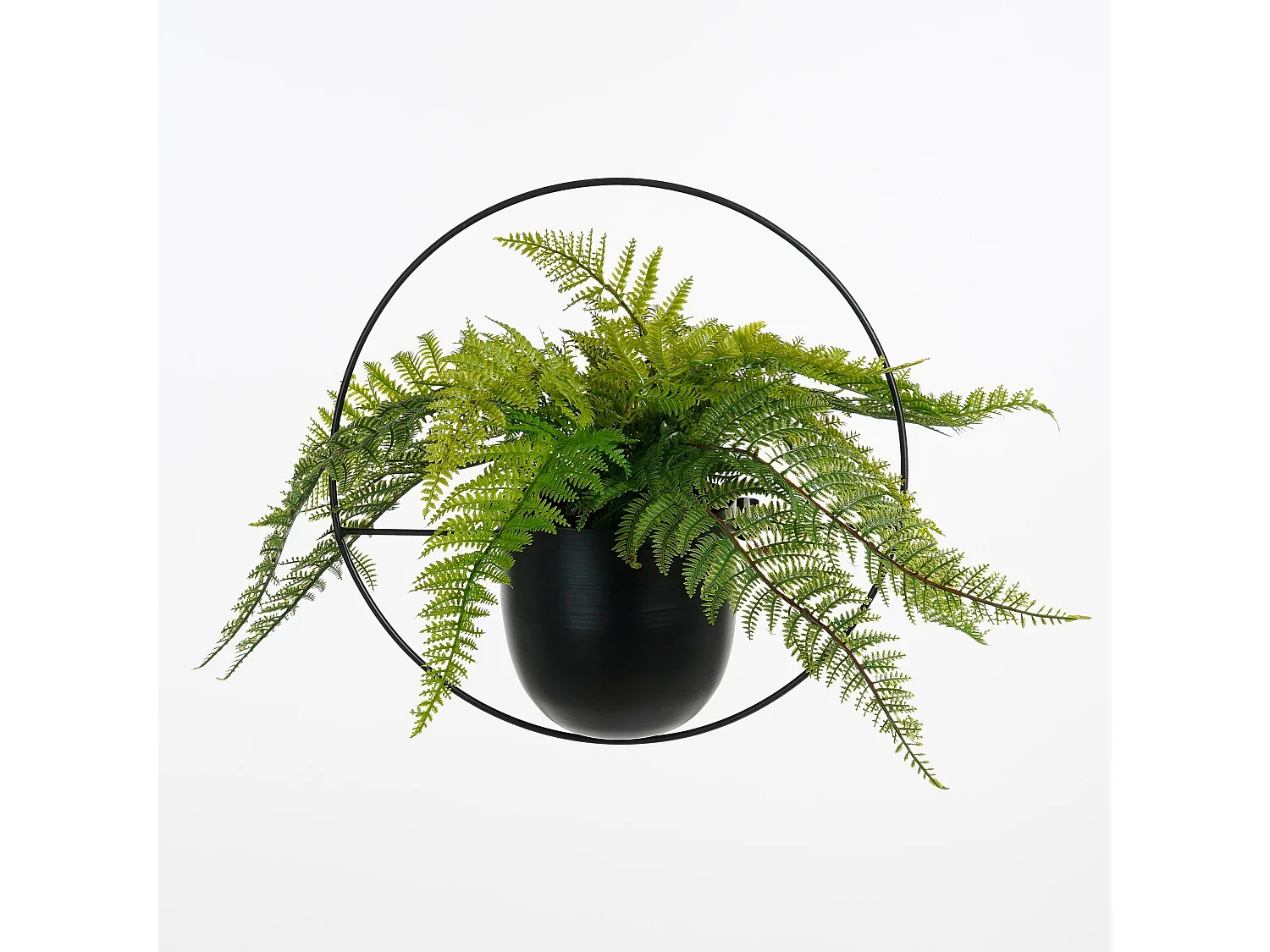 Bloempot binnen wandhanger van ijzer - 34 x 14 x 34 - Zwart - DEXTER