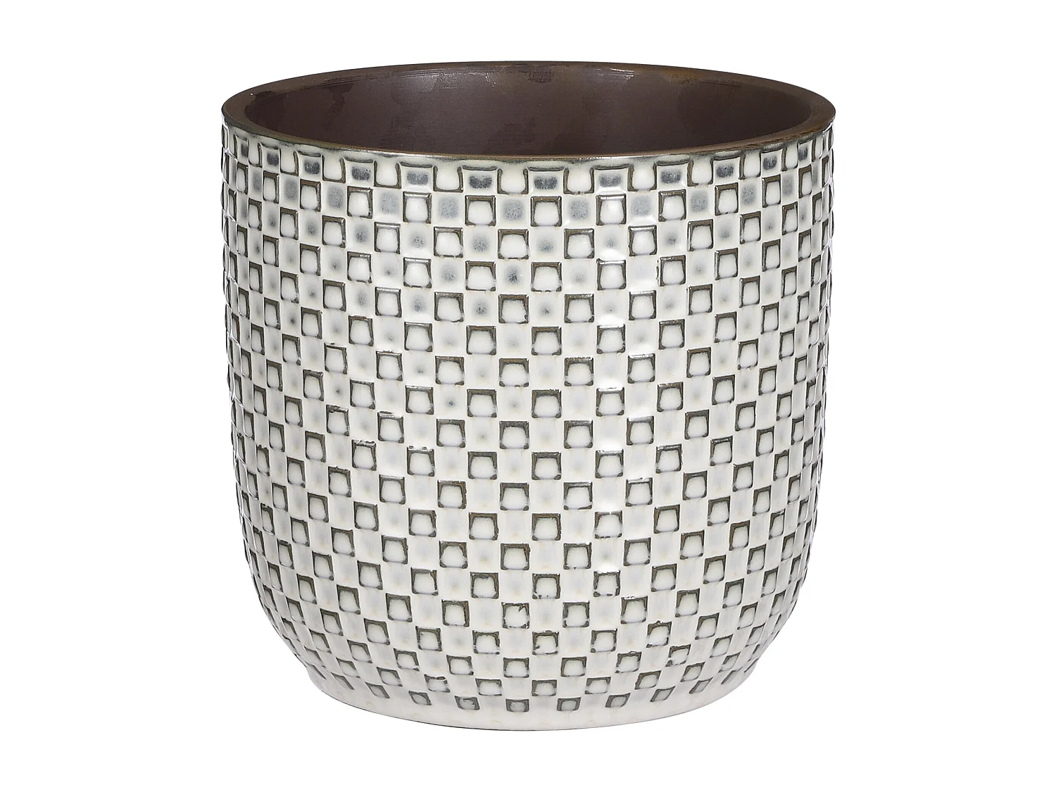 Bloempot binnen van keramiek - Ø19 x 17,5 - Wit - DAAN