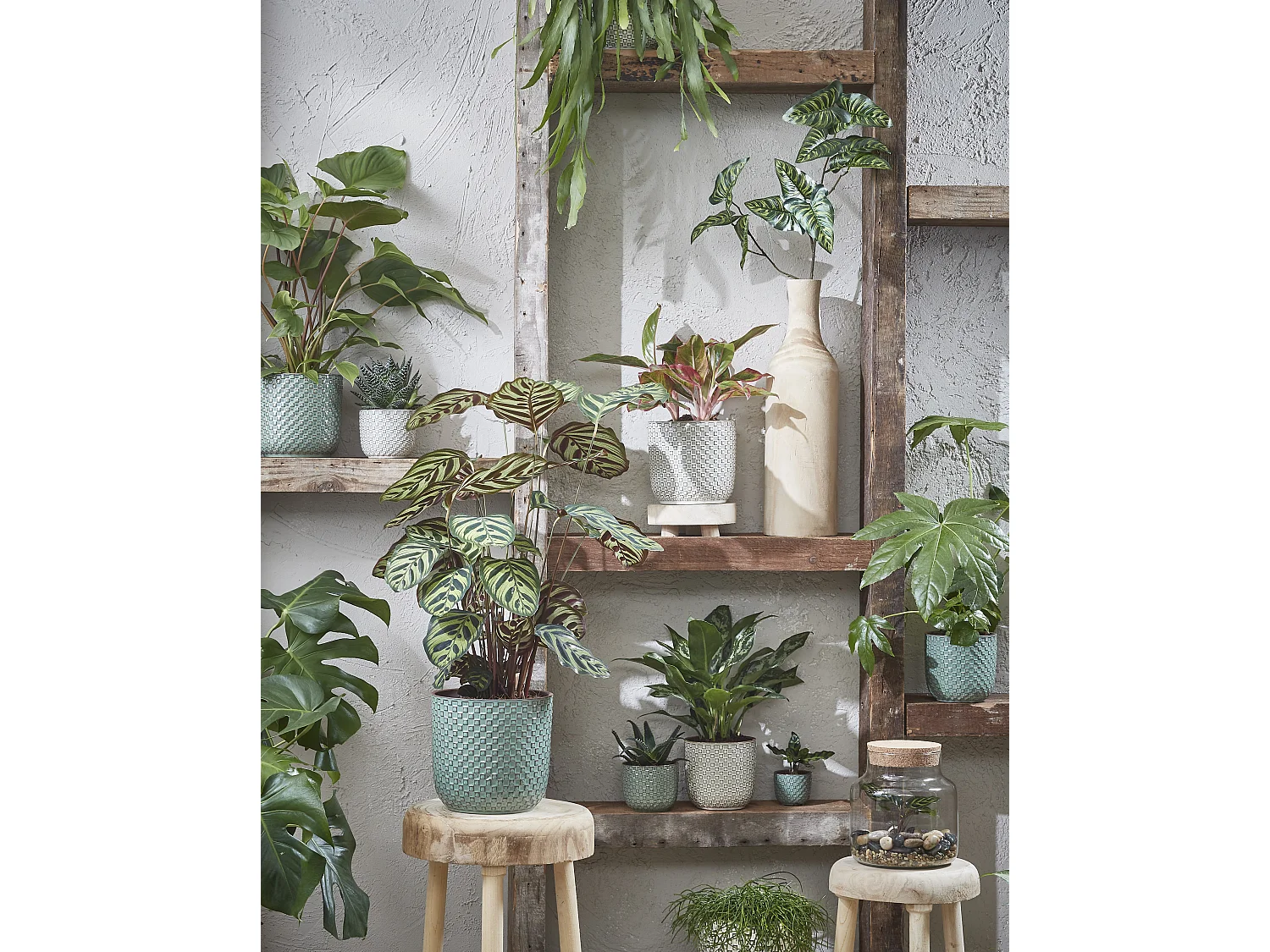 Bloempot binnen van keramiek - Ø19 x 17,5 - Wit - DAAN