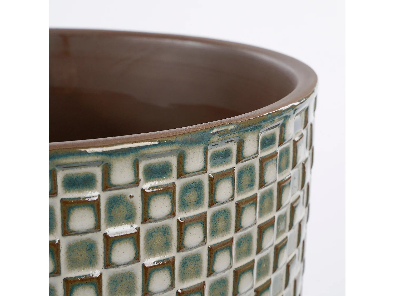 Bloempot binnen van keramiek - Ø19 x 17,5 - Wit - DAAN