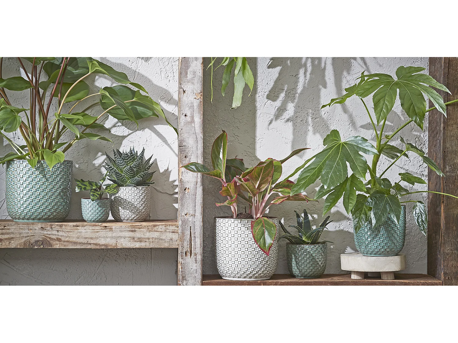 Bloempot binnen van keramiek - Ø19 x 17,5 - Wit - DAAN