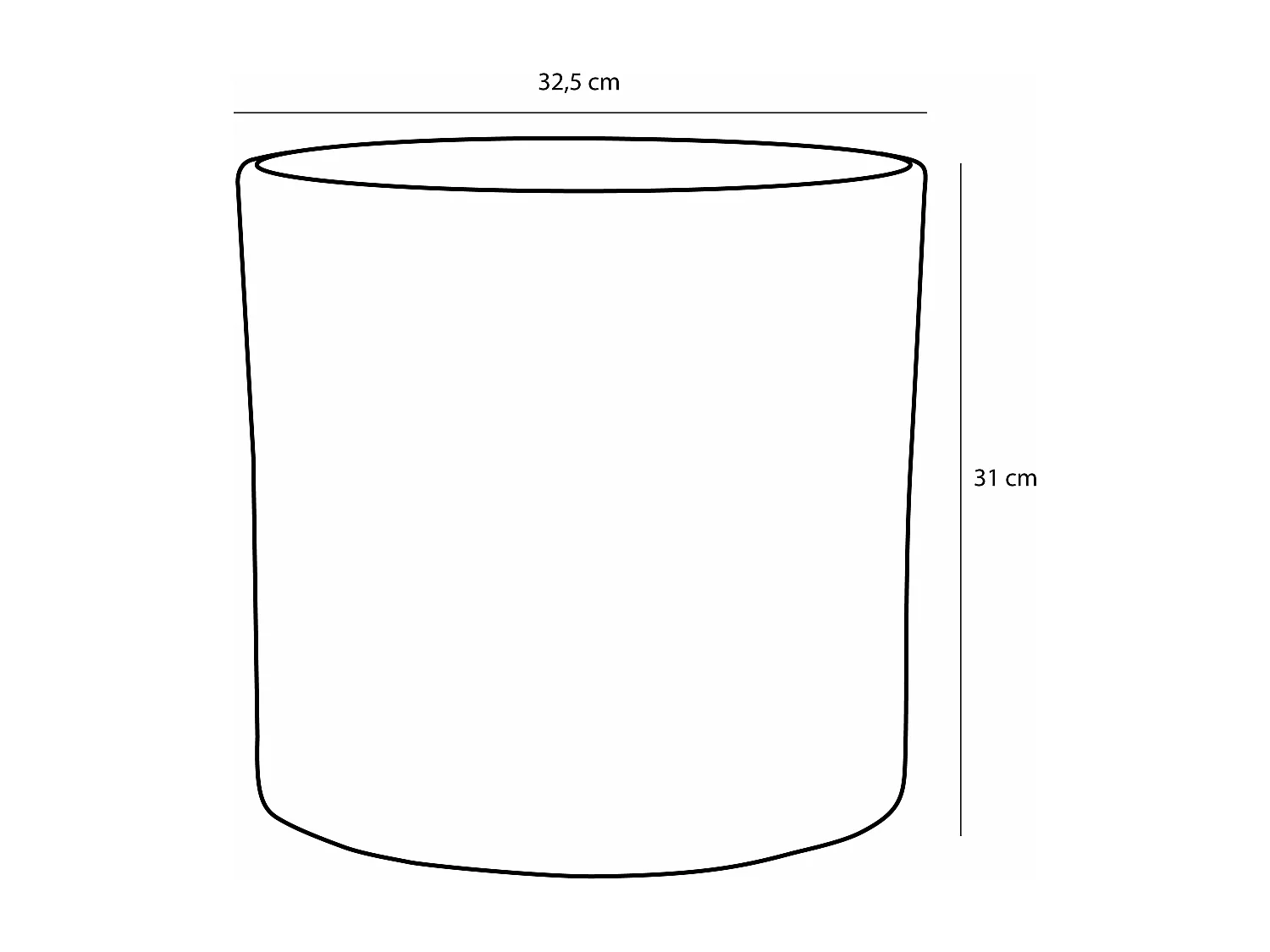 Pot de fleurs d'interieur  en céramique - Ø32,5 x 31 - Gris clair, rugueux - ERA