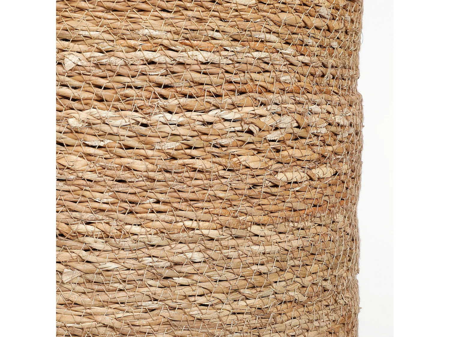 Ensemble de panier a plantes en jonc de mer et plastique - Ø12 x 12 / Ø14 x 14 / Ø16 x 16 - Marron clair - ATLANTIC