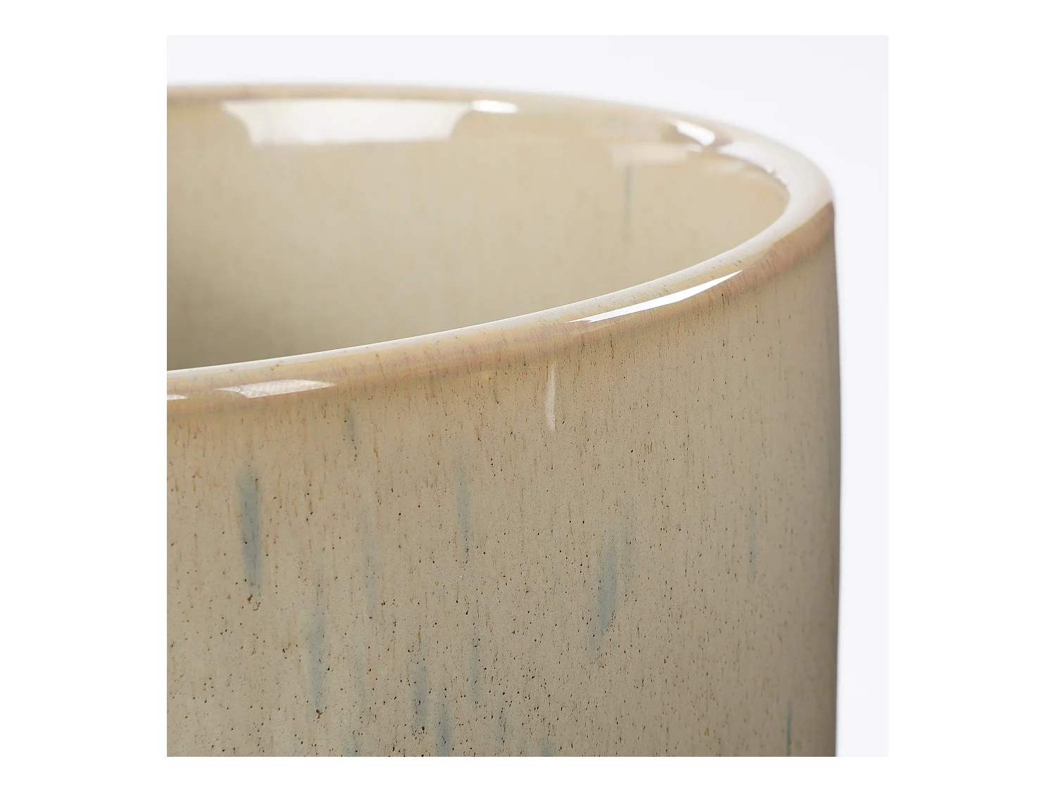 Pot de fleurs d'interieur  en céramique - Ø18 x 16,5 - Crème - LAGO