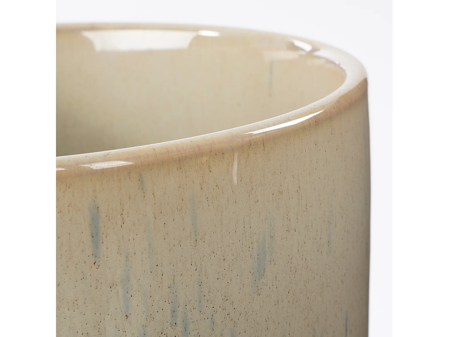 Pot de fleurs d'interieur  en céramique - Ø18 x 16,5 - Crème - LAGO