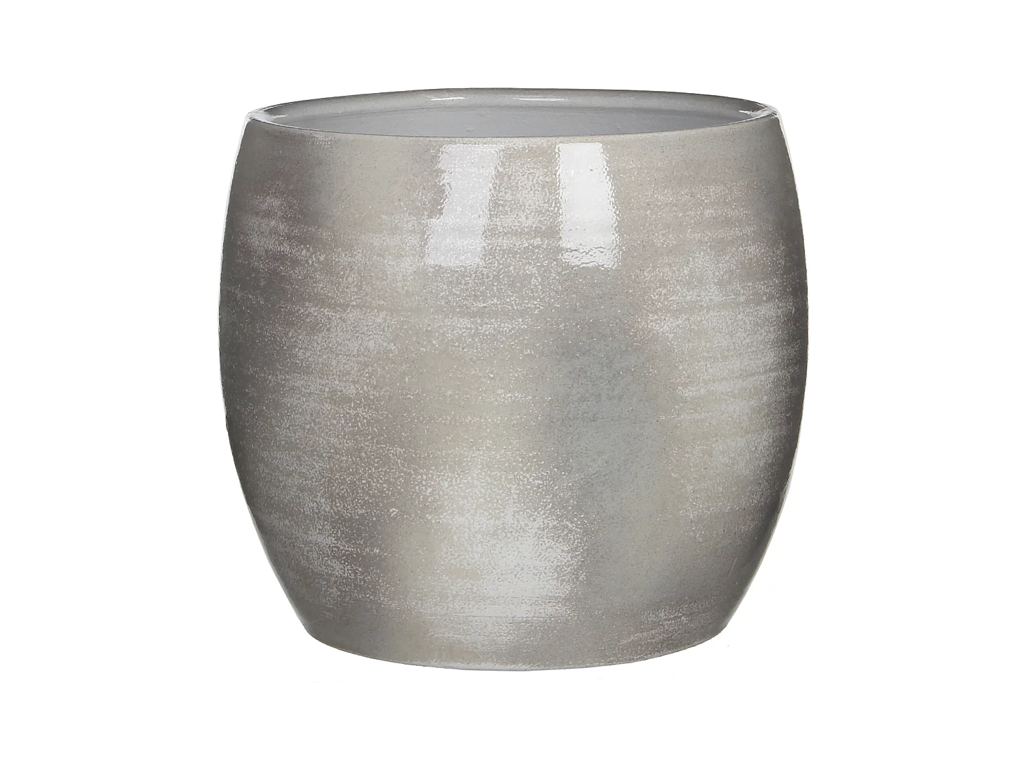 Pot de fleurs d'interieur  en terre cuite - 26 x Ø28 - Gris clair - LESTER