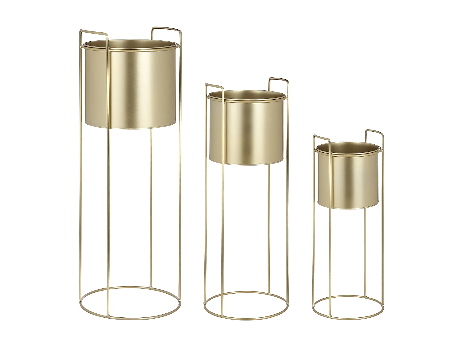 Bloempot binnen van ijzer - 80 x Ø28 / 65 x Ø23 / 50 x Ø19 - Goud - FAVANI