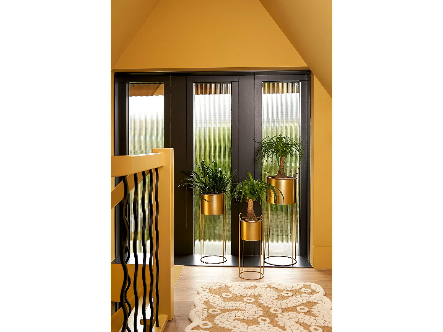 Bloempot binnen van ijzer - 80 x Ø28 / 65 x Ø23 / 50 x Ø19 - Goud - FAVANI