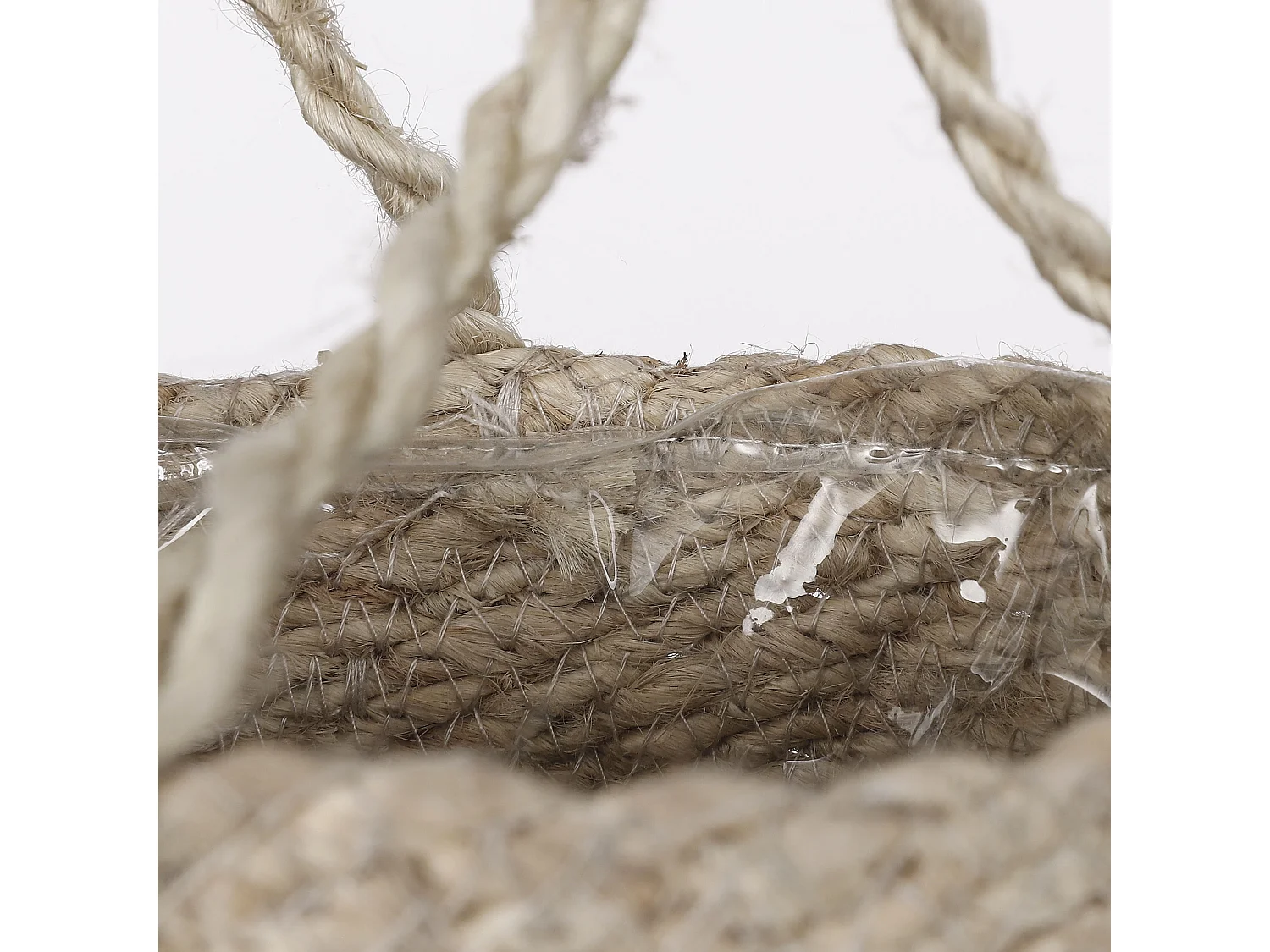 Plantenmand set van jute en plastic - 16 x Ø16 - Crème - ATLANTIC