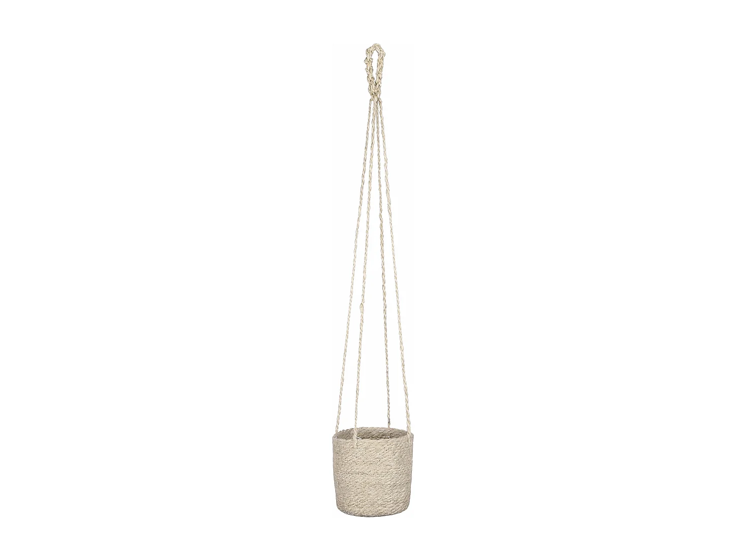 Plantenmand set van jute en plastic - 16 x Ø16 - Crème - ATLANTIC