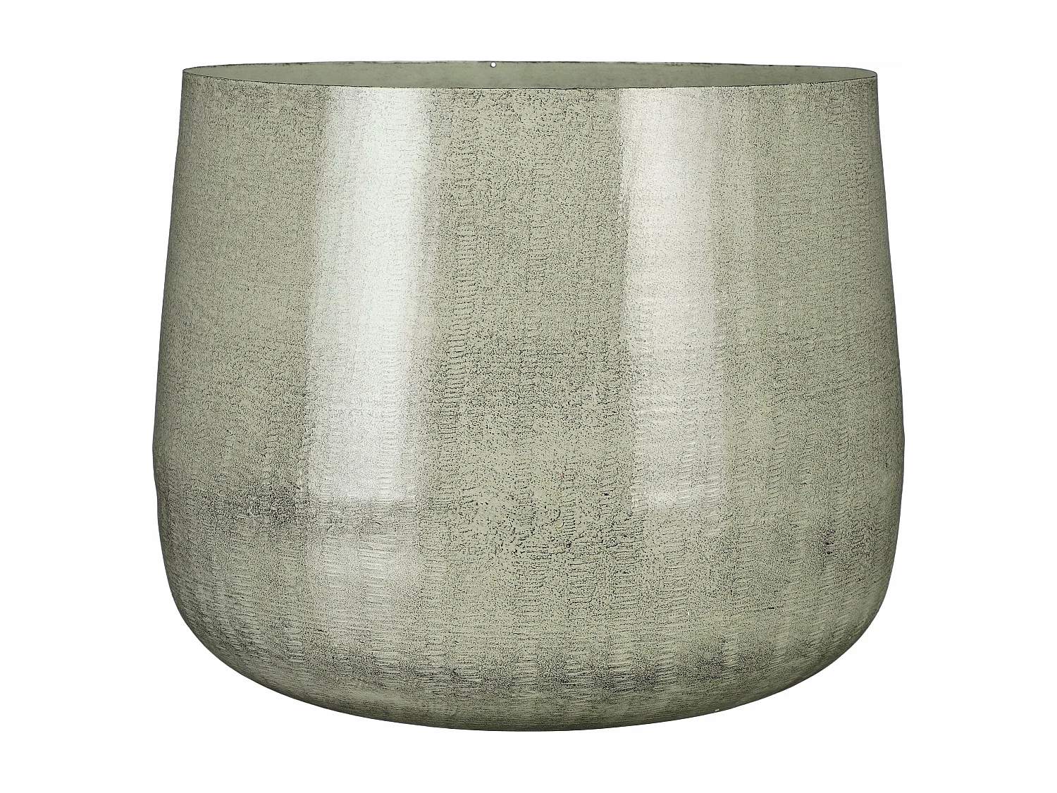 Pot de fleurs d'interieur en fer - 32 x Ø37 - Gris clair - BENSON