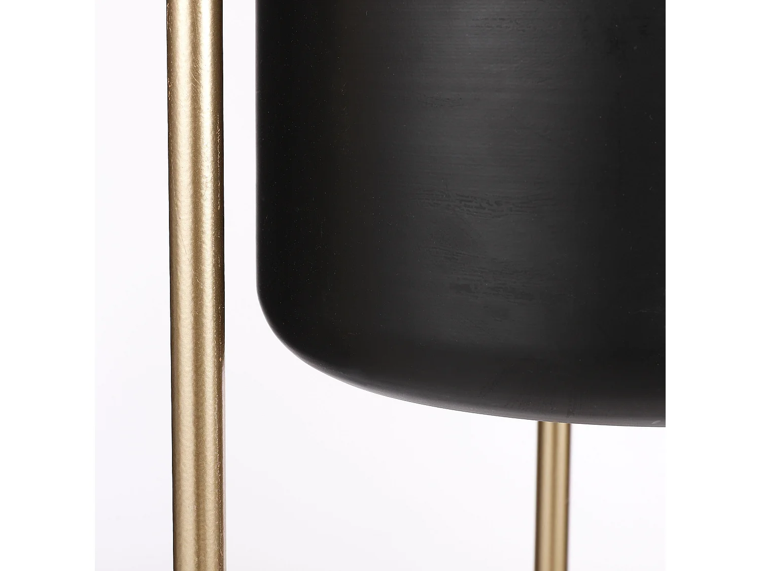 Pot de fleurs d'interieur  en métal - ⌀27 x 81 - Noir, doré - SVERRE