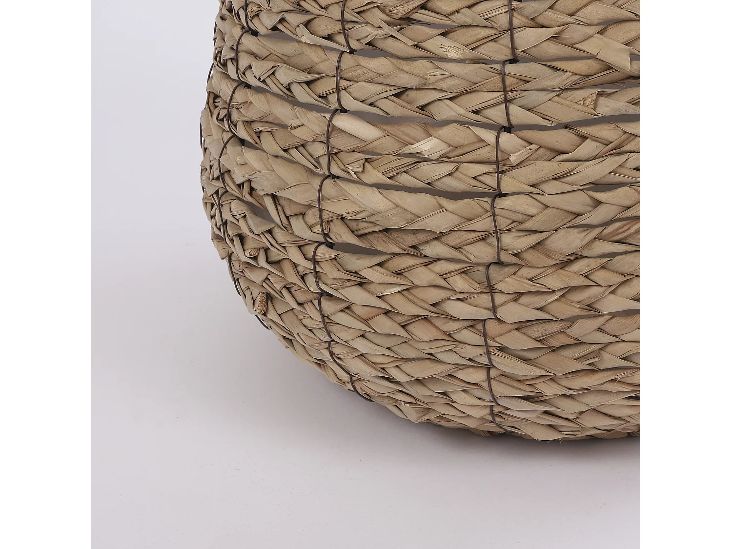 Plantenmand set van zeegras en ijzer en plastic (inleg) - Ø30 x 31 - Lichtbruin - AVALON